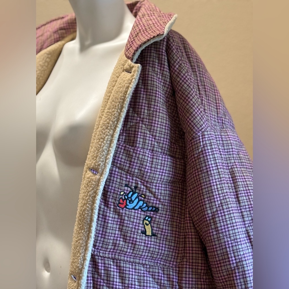 Obey Cream Sherpa Jacket with Embroidered Detail - Picture 13 of 16